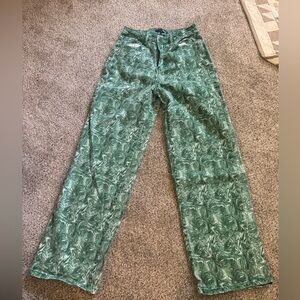 Fashion Nova Green High Waisted Denim